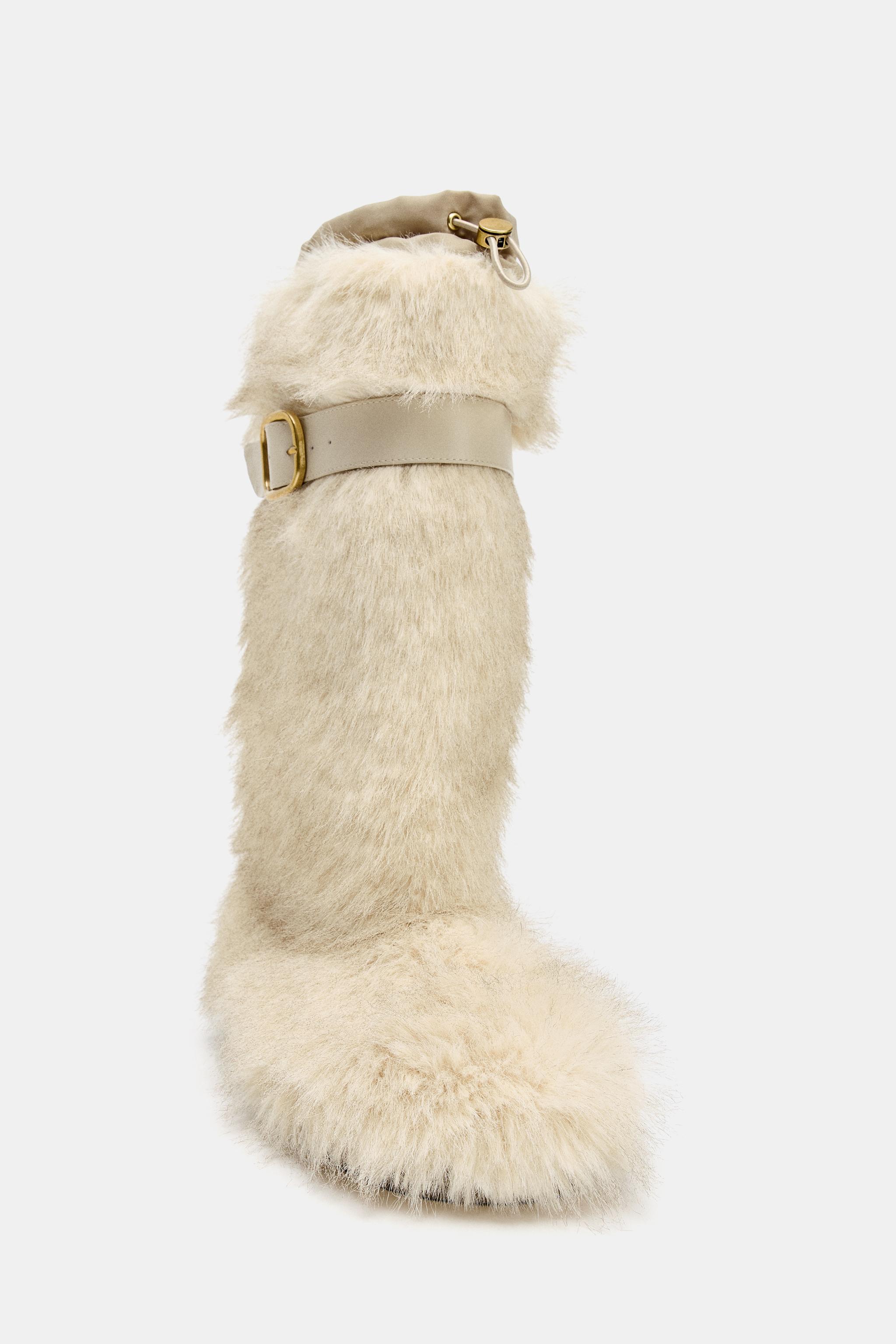 FAUX FUR ANKLE BOOTS WITH STRAP SKI COLLECTION